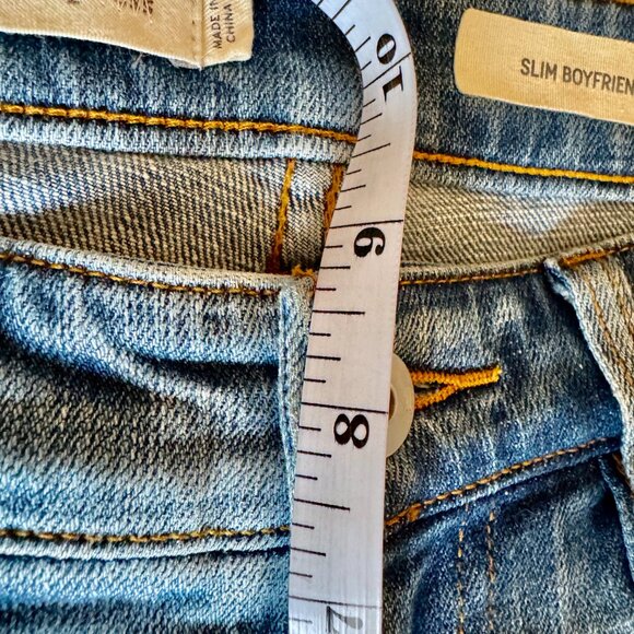 Pilcro Anthropologie Slim Boyfriend Light Wash Gold Embroidered Jeans - Picture 16 of 16